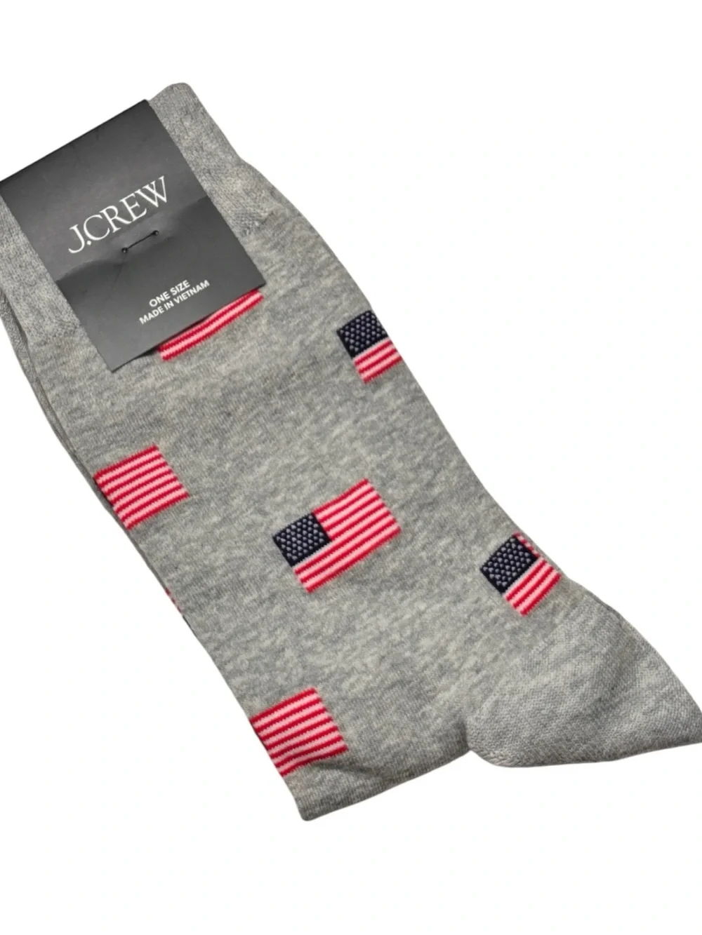 J.Crew Crew Style Gray American Flag Pattern Socks New With Tag